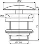 Schaftventil von Ideal Standard, nicht verschließbar, mit einer verchromten Messinghaube. Geeignet für verschiedene Anwendungen, mit klar sichtbaren Abmessungen im technischen Design.